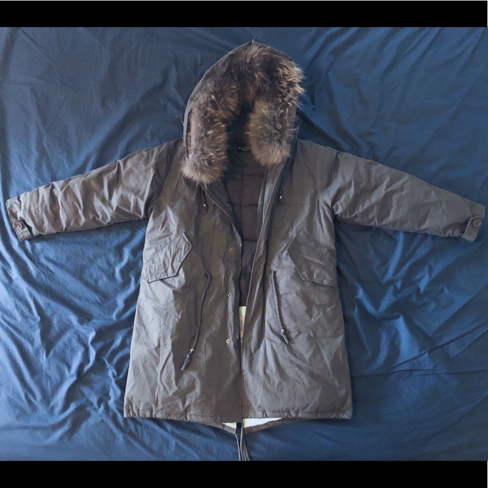 Thickened Down Jacket Overcoat Grey - image 1